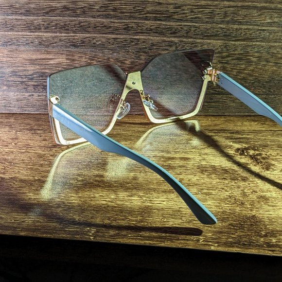 OVERSIZED FASHION GLASSES Ladies Rimless Sunglasses Trend Driver Driving Glasses - Picture 4 of 4